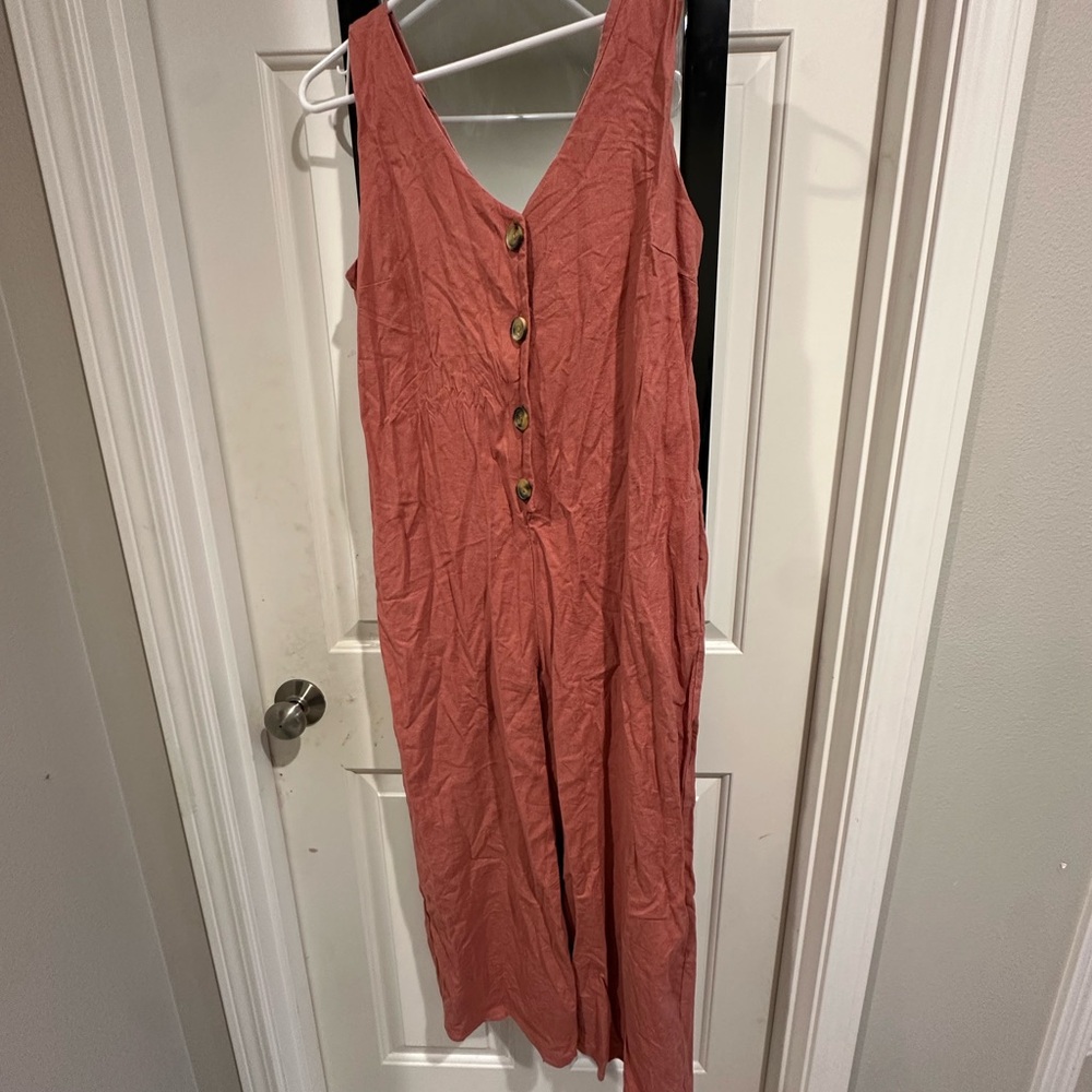 Monteau Sleeveless Coral Jumpsuit
